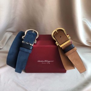 Ferragamo菲拉格慕 3.5cm进口绒面变色皮搭配头层甩纹牛皮针扣饰腰带 Ferragamo菲拉格慕 3.5cm进口绒面变色皮搭配头层甩纹牛皮针扣饰腰带